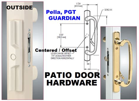 Pella Sliding Patio Door Locking Handle Set Mortise Assembly Pella