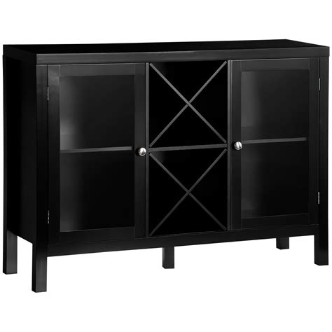 Buffet Meuble De Rangement Portes Vitr Es Et Porte Bouteilles Leroy