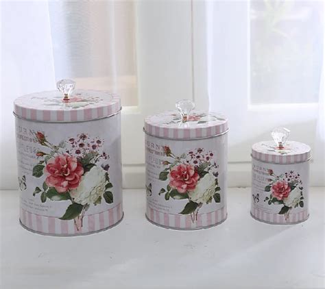 Factory Printed Decorative Round Packaging Tin Box With Knob Handle On