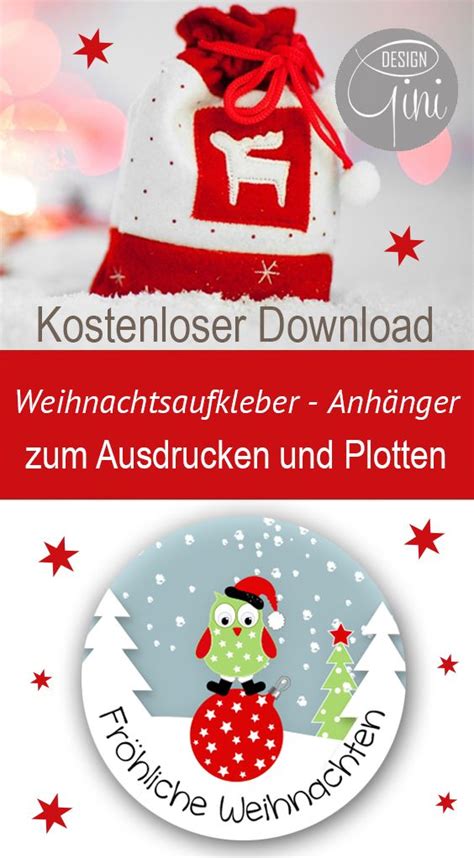 Sie ohne qualitätsverlust so groß ausdrucken wie ihr wollt. Freebie Kostenloser Download Weihnachtsanhänger und Aufkleber zum Ausdrucken oder Plotten von ...