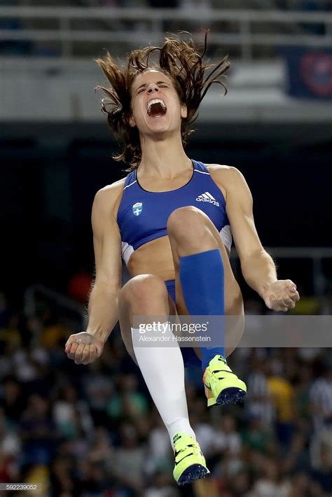 How high can you fly when you are jumping off legos? Ekaterini Stefanidi of Greece competes in the Women's Pole ...