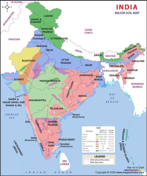 Major Soil Types In India Is Shown In The Map With Forest And Mountain
