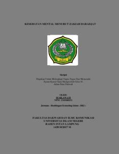 Buku Kesehatan Mental Zakiah Daradjat-KESEHATAN MENTAL MENURUT ZAKIAH DARADJAT Raden Intan 