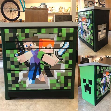 Minecraft Dresser | Minecraft theme, Diy dresser, Diy projects