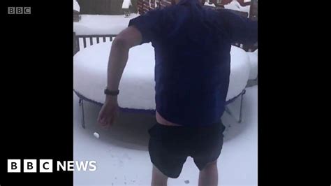 Could You Resist A Snow Covered Trampoline Bbc News