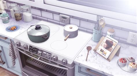 Opuntia kitchen comes with double oven (as decor) for best cooking experience for your sims. SIMS 4 - BABY BLUE KITCHEN - DECOR - Bárbara Sims