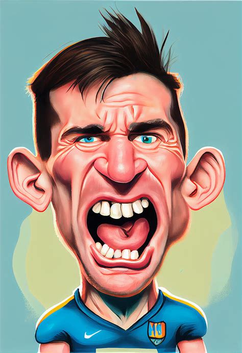 Lionel Messi Caricature Mixed Media By Stephen Smith Galleries Fine