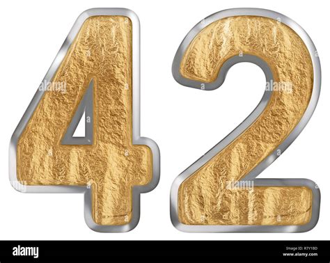 Numeral 42 Forty Two Isolated On White Background 3d Render Stock