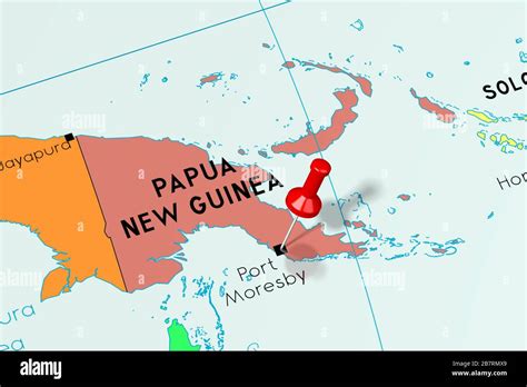 Vecteur Stock Papua New Guinea Political Map With Capital Port Moresby