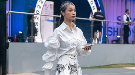 the best street style at shanghai fashion week spring 2022 panatimes