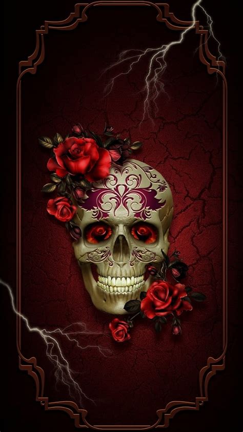 1080p Free Download Rose And Skull Skulls Magic Background Cool