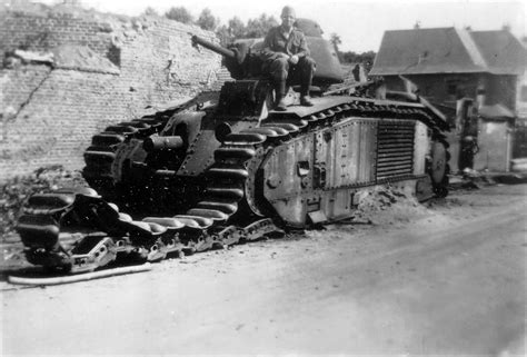 A Knocked Out Char B1 Heavy Tank France 1940 Aircraft Of World War