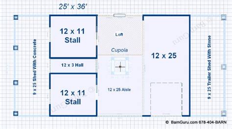Raised center aisle or monitor horse barns are ideal for animal confinement. 2 Stall Horse Barn Plan with loft - Barn Builder in North Ga