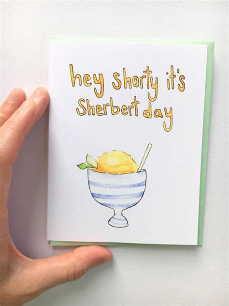 Sherbert Day Birthday Pun Card Food Pun Card Birthday Card Etsy Canada Birthday Cards For