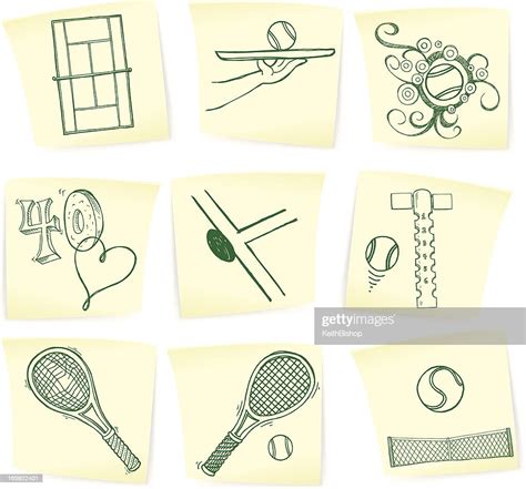 Tennis Doodles On Sticky Notes High Res Vector Graphic Getty Images