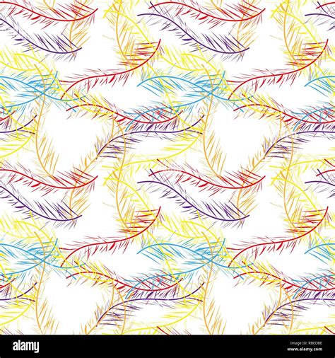 Pastel Colored Seamless Feather Pattern Seamless Background With