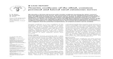 Neuritis Ossificans Of The Tibial Common Peroneal And Lateral Sural