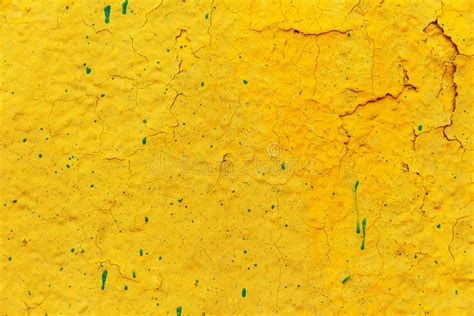 Yellow Paint Concrete Wall With Cracks Stock Photo Image Of Effect