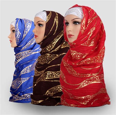 Free Shipping Gold Dot Islamic Hijab Scarf Muslim Scarves With Fringe Wholesale4colorsh11 In