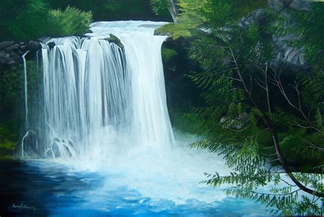High Resolution Waterfall Waterfall Painting Feng Shui 1895724