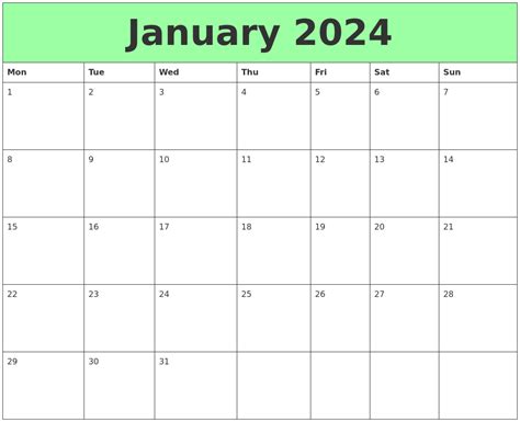 January 2024 Calendar With Holidays List Latest Top Most Popular