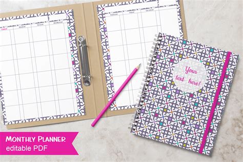 Printable Undated Monthly Planner Pages Graphic By Print Cut Hang Creative Fabrica