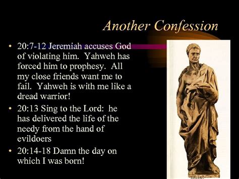 Jeremiah S Confessions In 11 20 You Yahweh