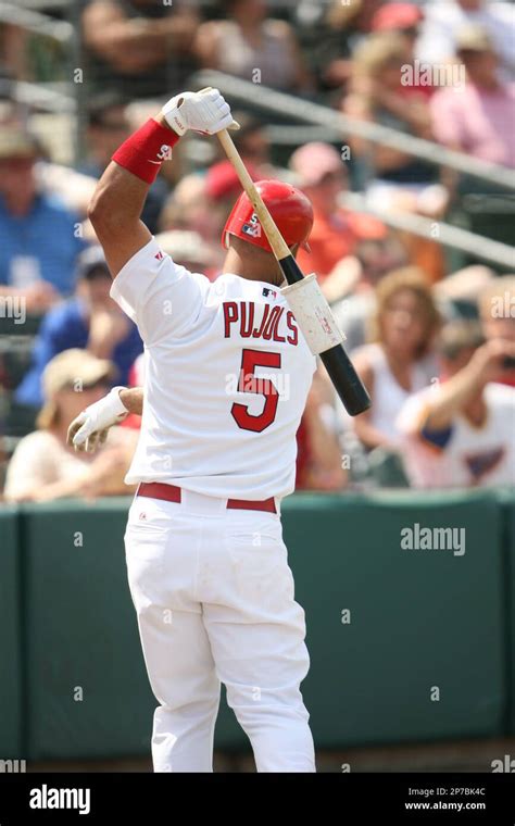 St Louis Cardinals Albert Pujols During Spring Training Gamein Jupiter