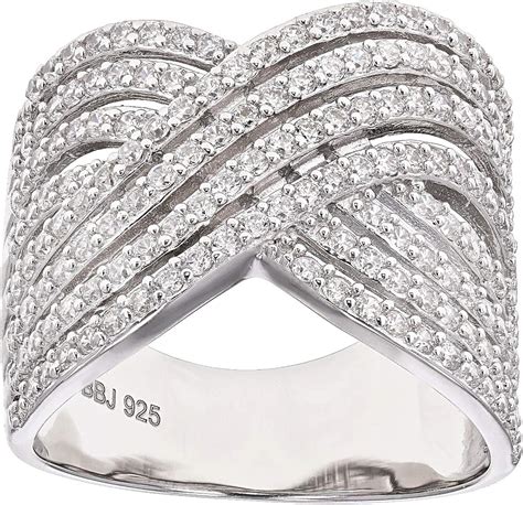 White Cubic Zirconia Rhodium Over Sterling Silver Ring 233ctw 5 Uk