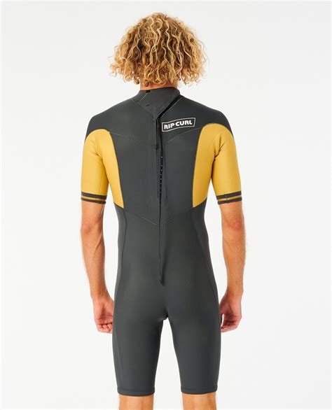 Rip Curl Dawn 2mm Mens Back Zip Shorty Wetsuit Mustard Sorted Surf Shop