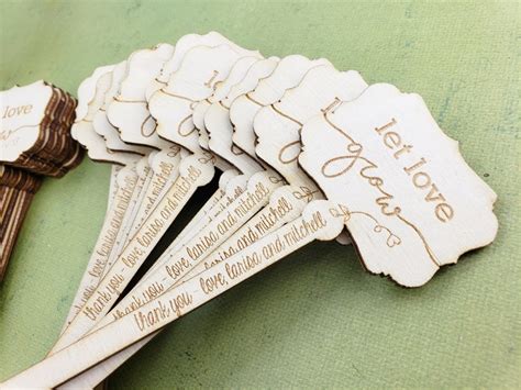 Let Love Grow Succulent Tag Succulent Stakes Wedding Favors Etsy