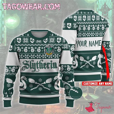 Slytherin Harry Potter Personalized Ugly Christmas Sweater Tagowear