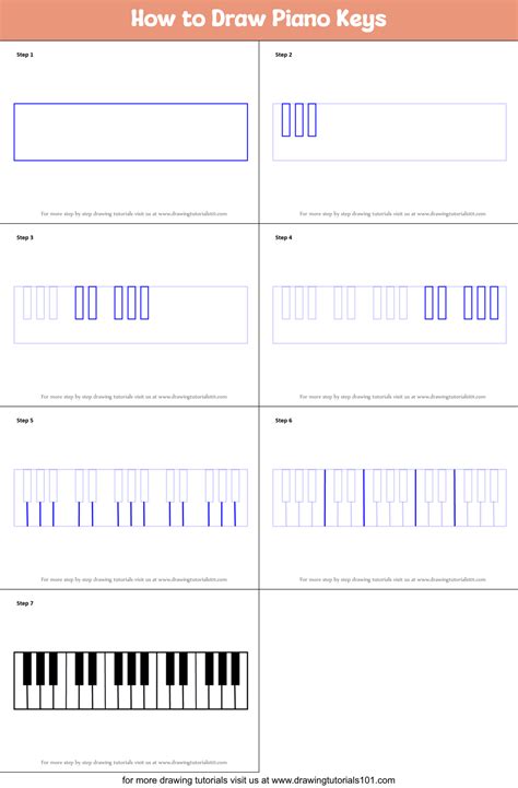 How To Draw Piano Keys Printable Step By Step Drawing Sheet