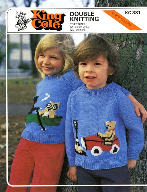 Vintage Childrens Sweater With Motif Knitting Pattern Etsy