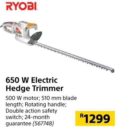 Ryobi 650 W Electric Hedge Trimmer Offer At Builders Warehouse