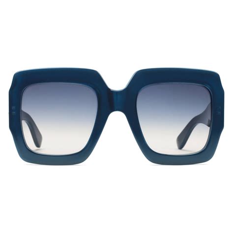 Gucci Square Acetate Sunglasses Blue Gucci Eyewear Avvenice