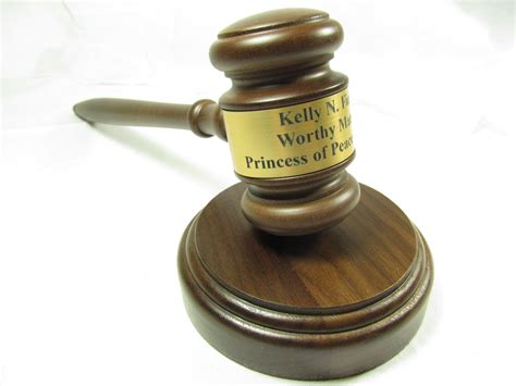 Personalized Engraved Wood Gavel With Sound Block T