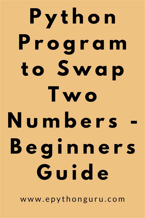 Python Program To Swap Two Numbers Beginners Guide Artofit