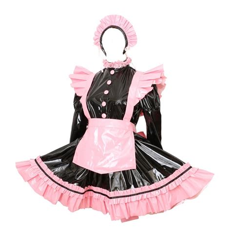 sissy maid pink pvc lockable dress uniform costume buy online in sri lanka at desertcart