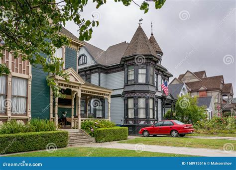 Historic Victorian House In The Streets Of Los Angeles California Usa