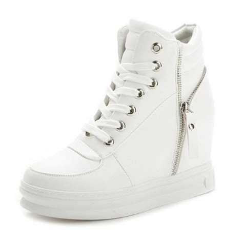 Détails produit • usage sportswear • talon compensé • fermeture : Basket talons compensés, blanches, Reine de neige ...