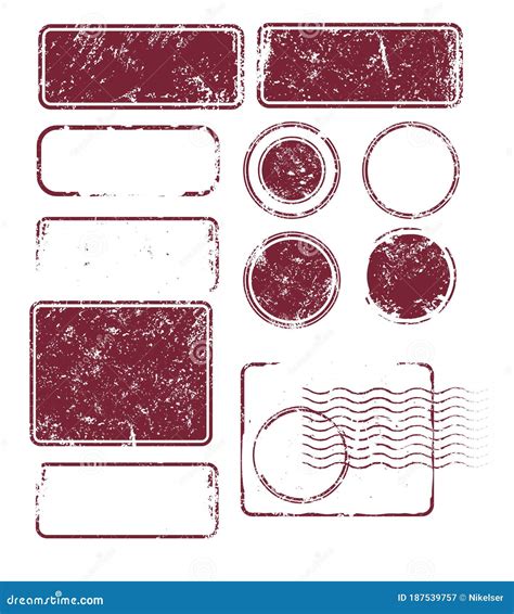 Set Of Grunge Post Stamps For Your Design Eps 10 Stock Vector