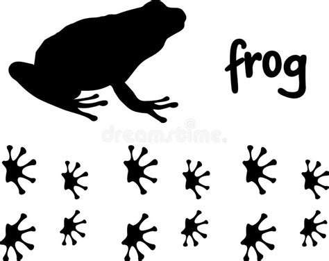 Silhouette Of A Frog And Prints Of Its Paws Frog Tracks Frog
