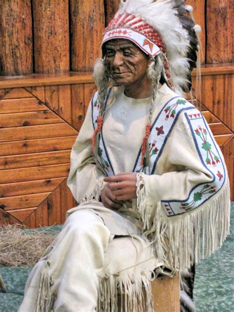 Native American Chief Wax Figure At Native Indian Museum Banff