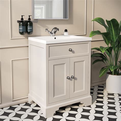 600mm Chalk White Traditional Basin Vanity Unit Burford Furniture123