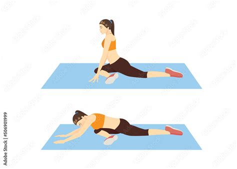 Women Doing Pigeon Glute Stretch Pose For Backstretch Exercise In 2