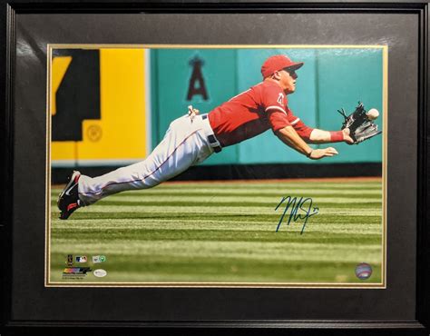 Mike Trout Diving Catch Autographed Photo Art Of The Game