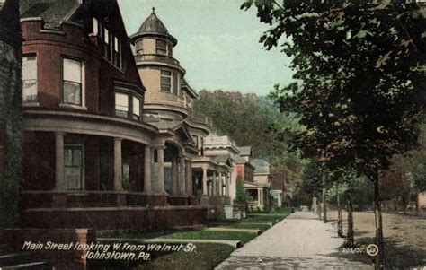 Postcard Main Street From Walnut St Johnstown Pennsylvania Divided