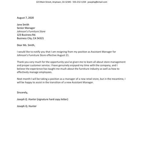 Proper Resignation Letter Thankyou Letter
