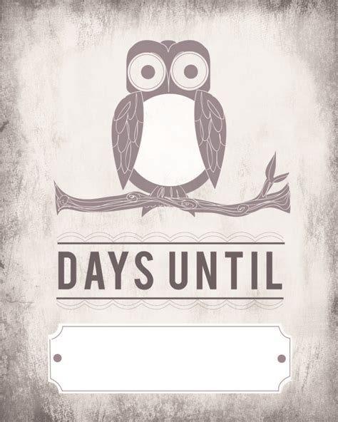 Counting down the days is the second and final single from natalie imbruglia's third album, counting down the days. Owl Count Down Calendar - Blank Template printable - Tip ...